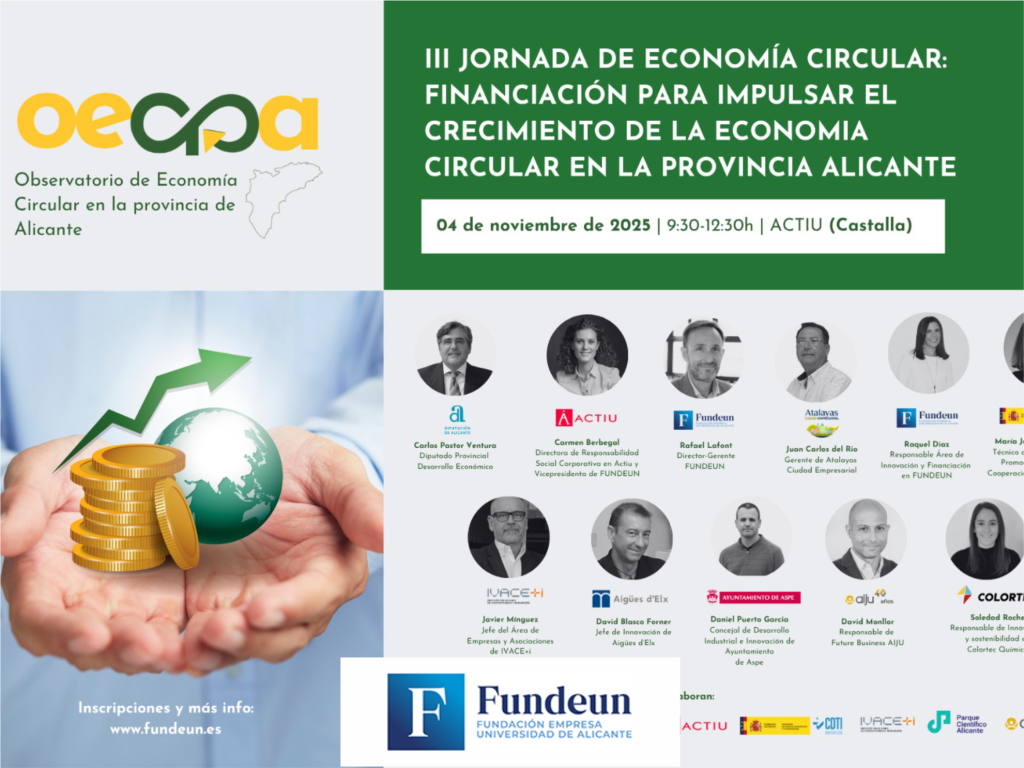 Financiación para acelerar la economía circular en Alicante centra la III Jornada del Observatorio provincia